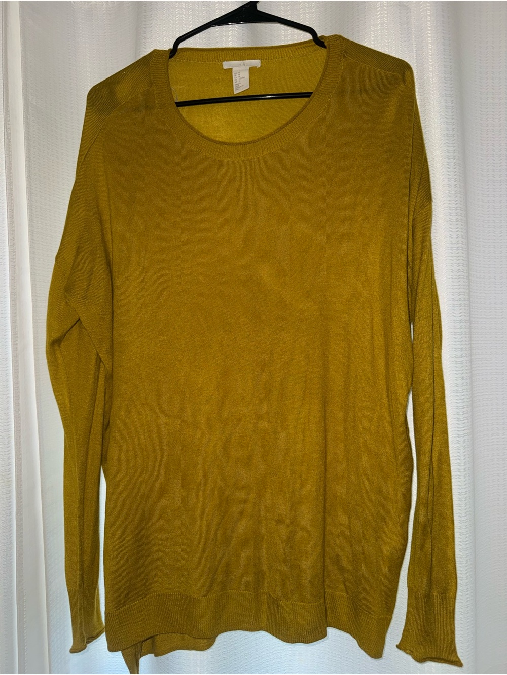 Mustard Yellow Lightweight Crewneck Sweater medium H&M